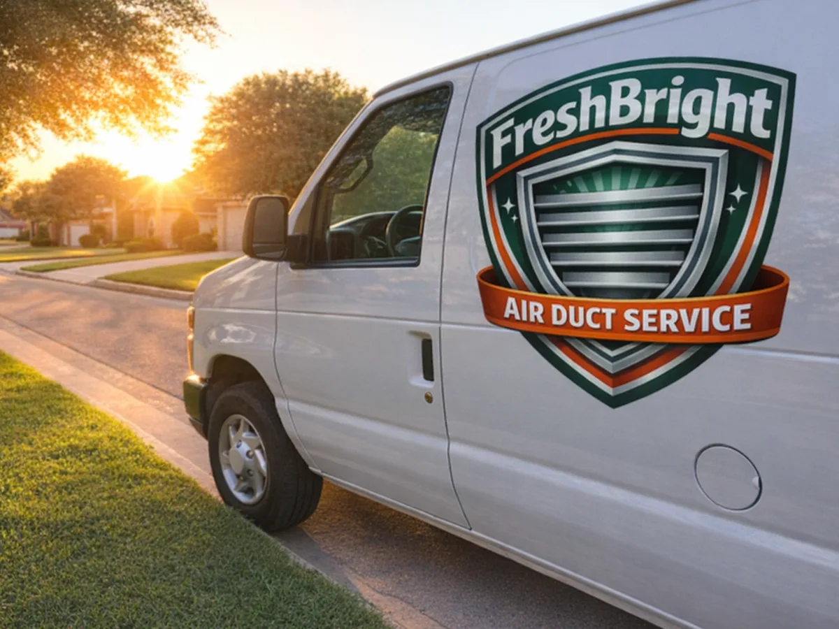 Service van arriving on a Houston, TX street — local same-day coverage